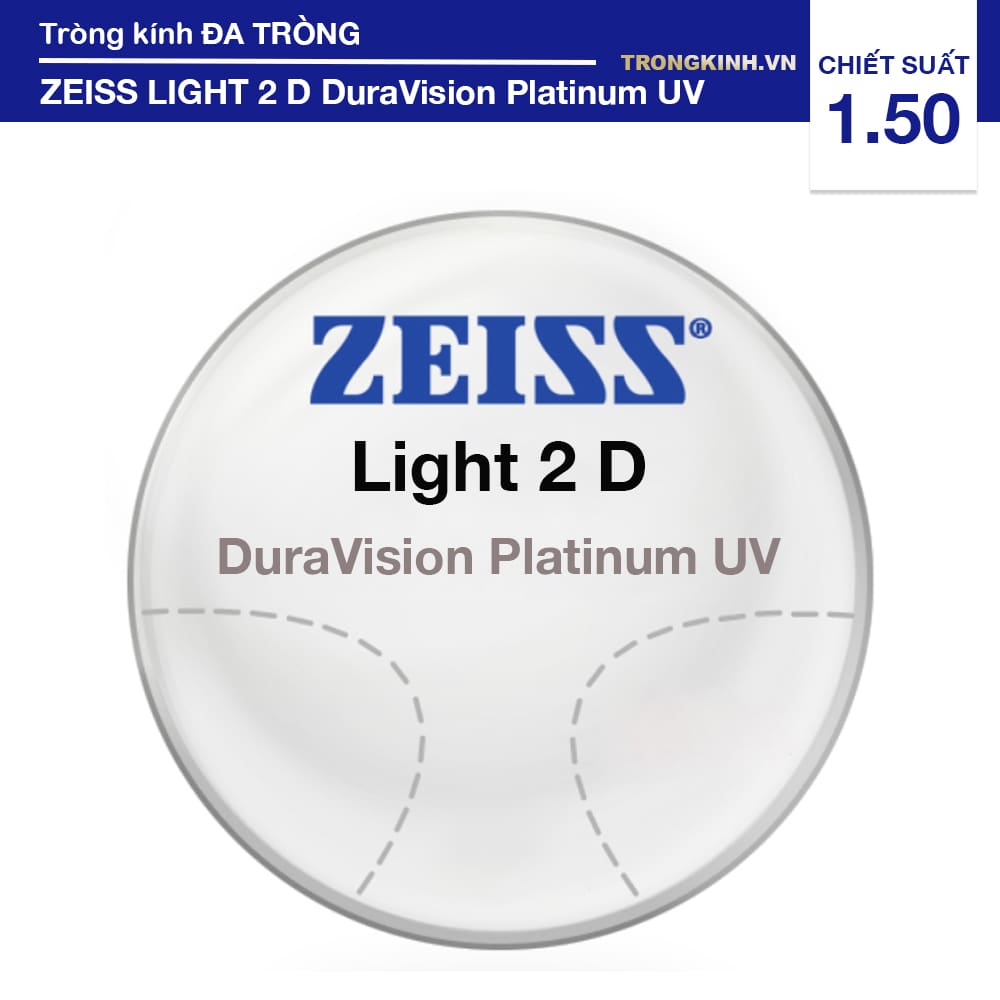 Tròng kính ZEISS Light2DDuraVisionPlatinumUV 1.50