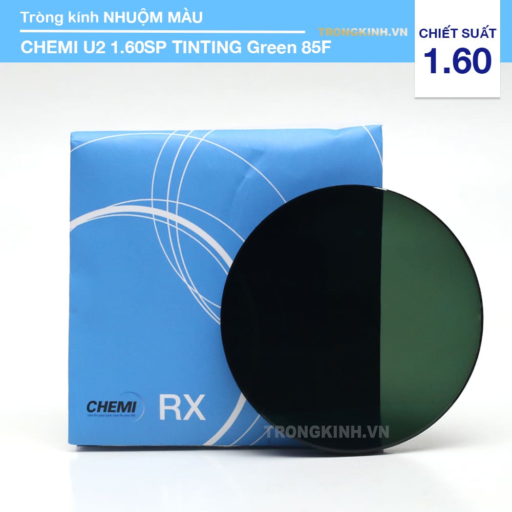 Tròng kính Chemi U2TINTINGGreen85F 1.60