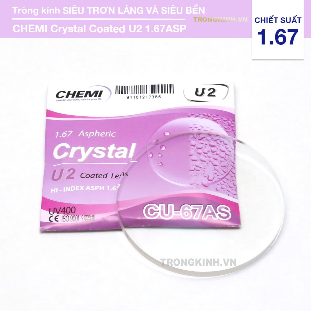 Tròng kính Chemi CrytalCoatedU2 1.67