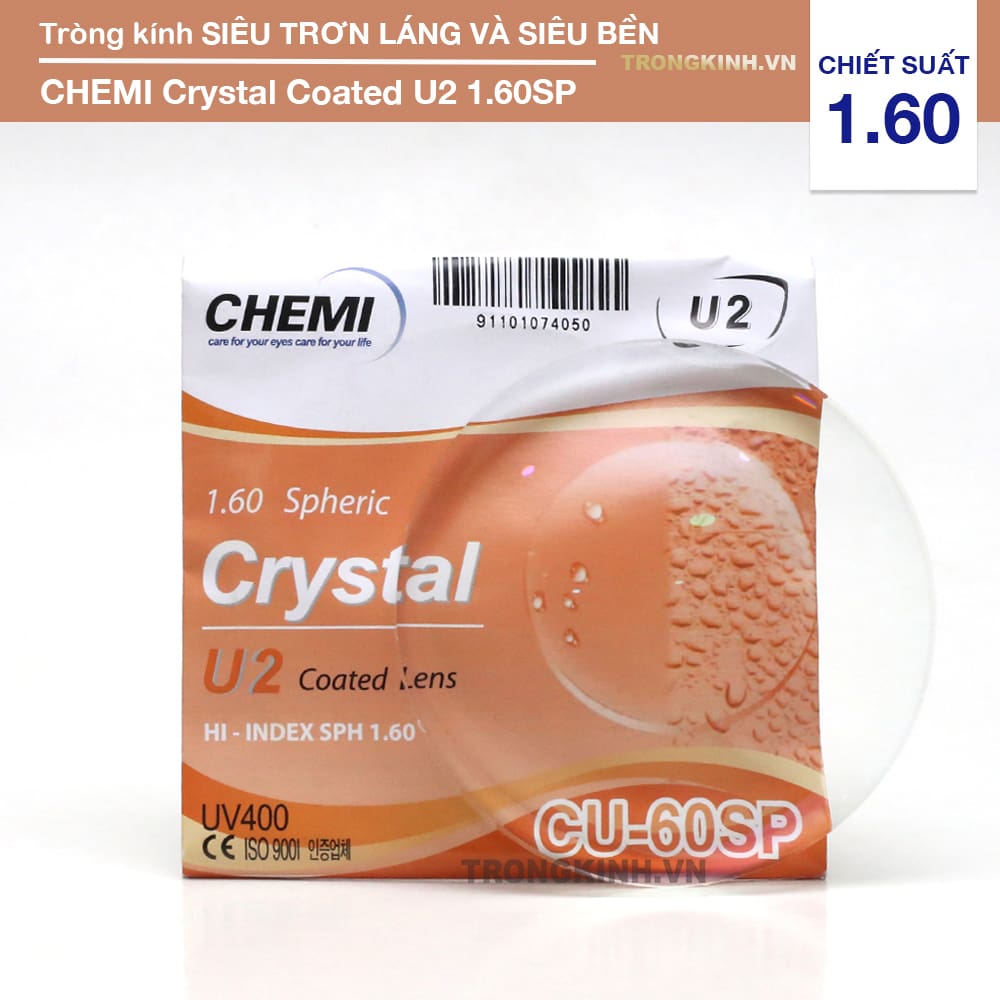 Tròng kính Chemi CrytalCoatedU2 1.60