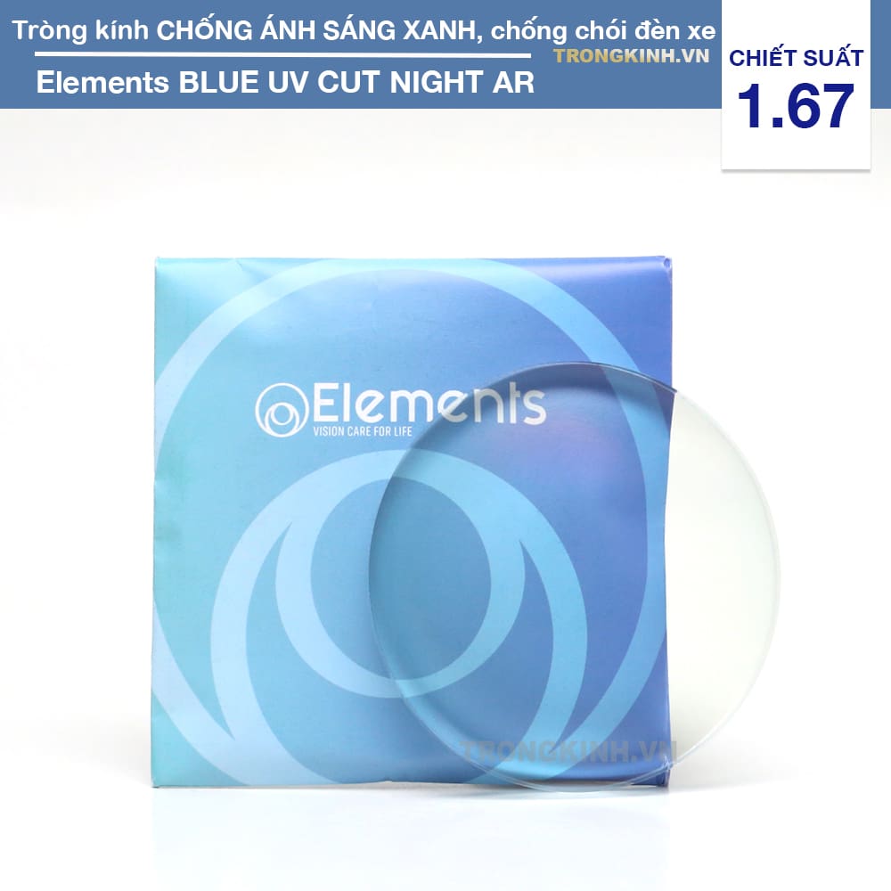 Tròng kính Elements BLUEUVCUTNIGHTAR 1.67
