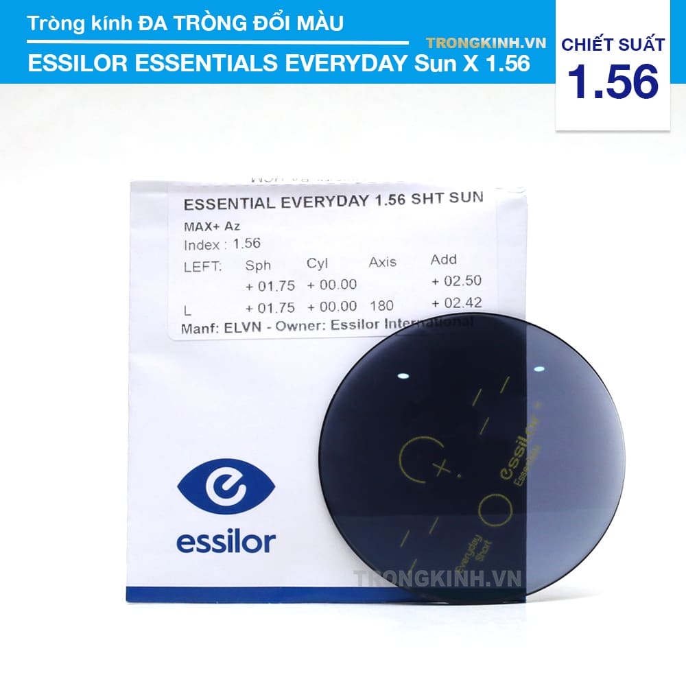 Tròng kính Essilor ESSENTIALSEVERYDAYSunX 1.50