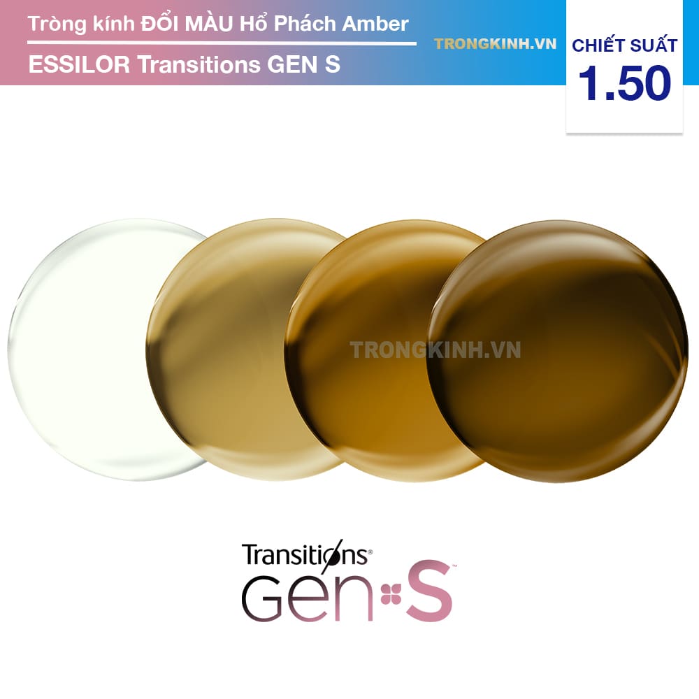 Tròng kính Essilor TransitionsGenSAmber 1.50