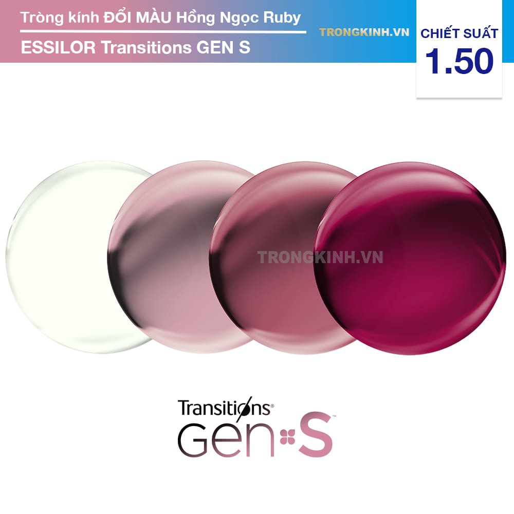 Tròng kính Essilor TransitionsGenSRuby 1.50