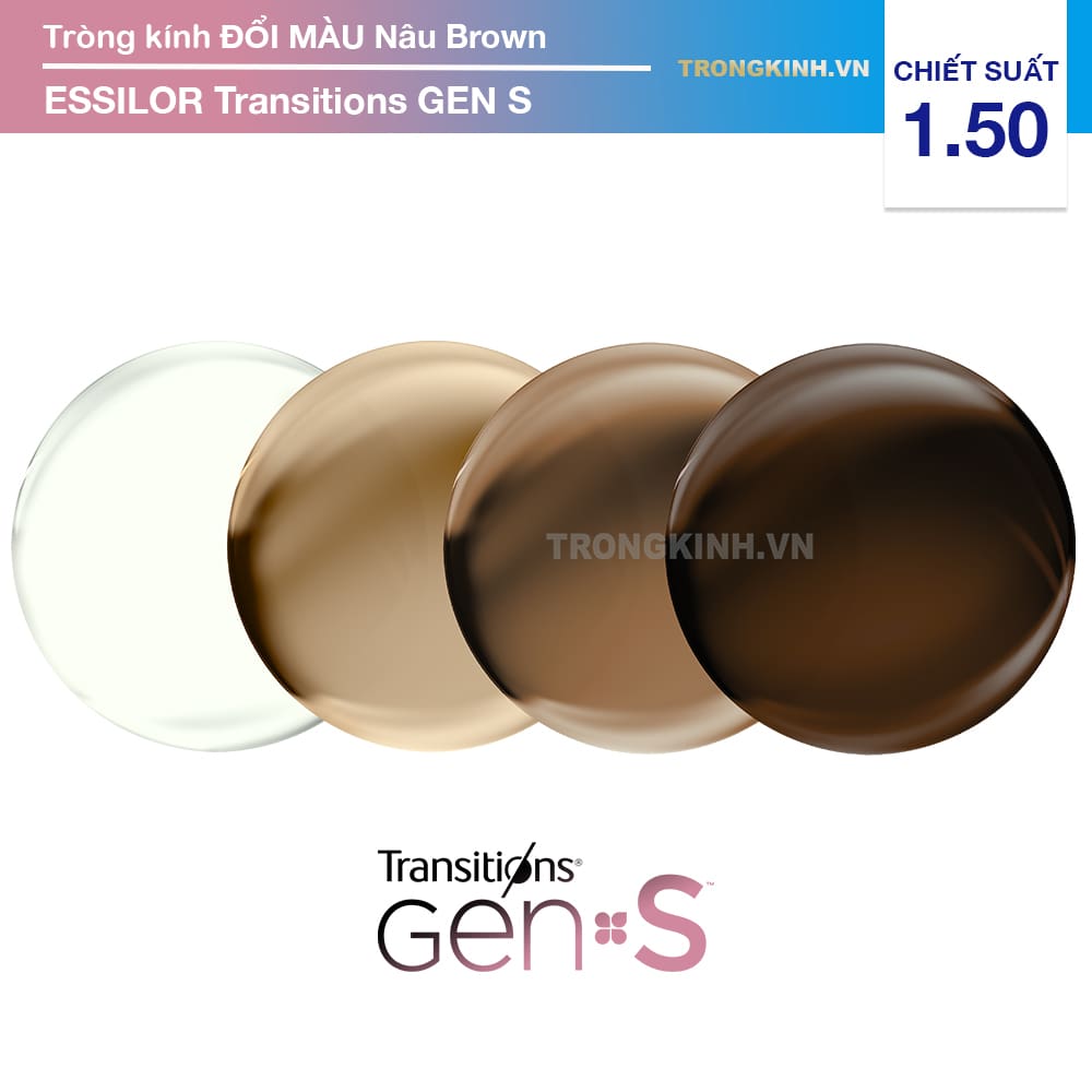 Tròng kính Essilor TransitionsGenSBrown 1.50