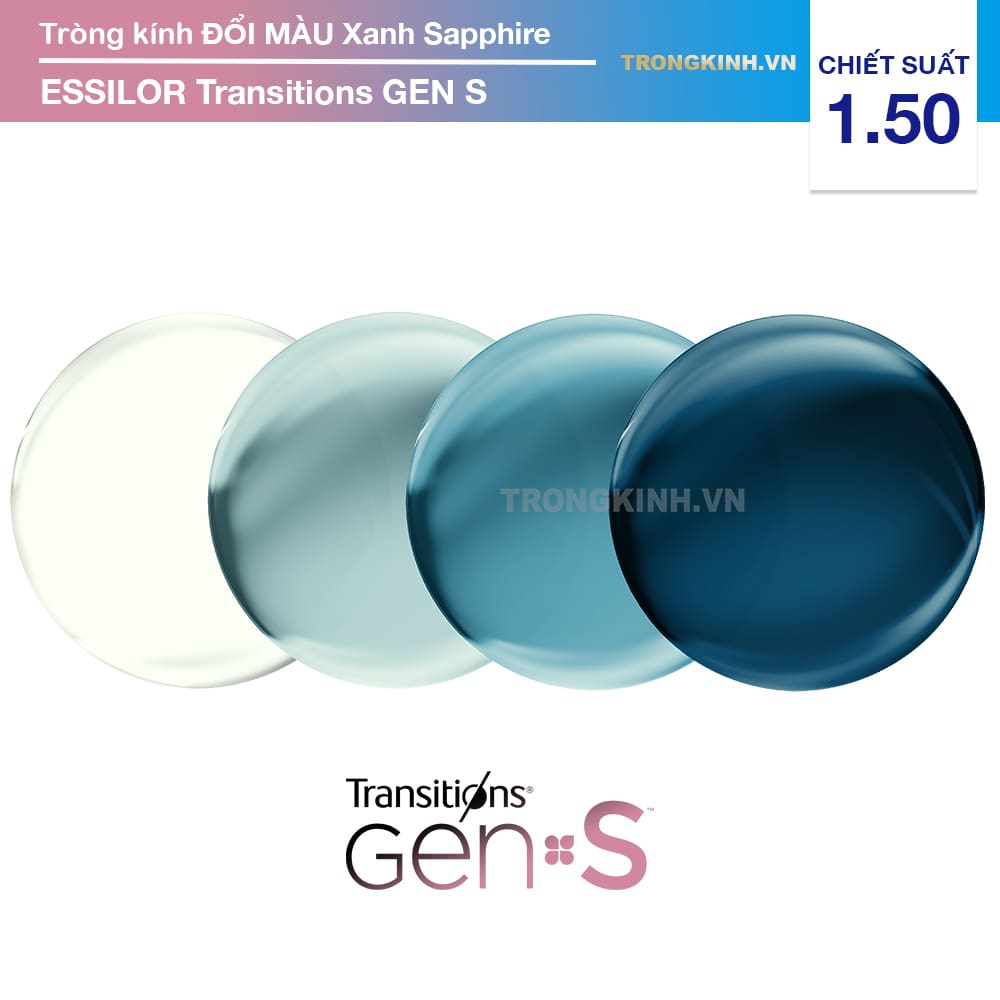 Tròng kính Essilor TransitionsGenSSapphire 1.50