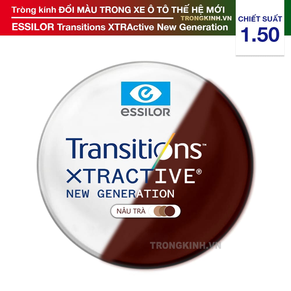Tròng kính Essilor TransitionsXTRActiveNewGenerationnautra 1.50