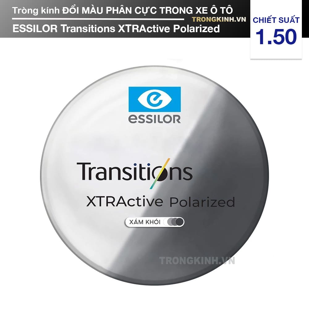 Tròng kính Essilor TransitionsXTRActivePolarized 1.50