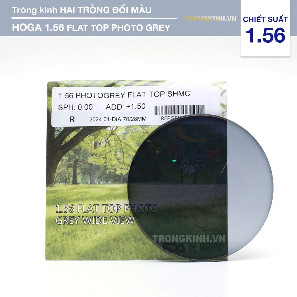 Tròng kính Hoga Lens HogaFlapTopPhotoGrey 1.56