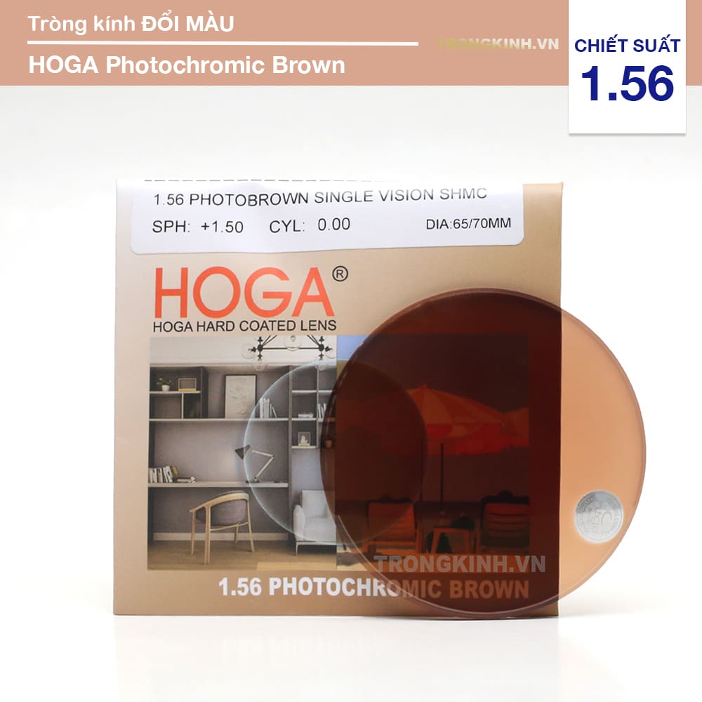 Tròng kính Hoga Lens HogaPhotochromicBrown 1.56
