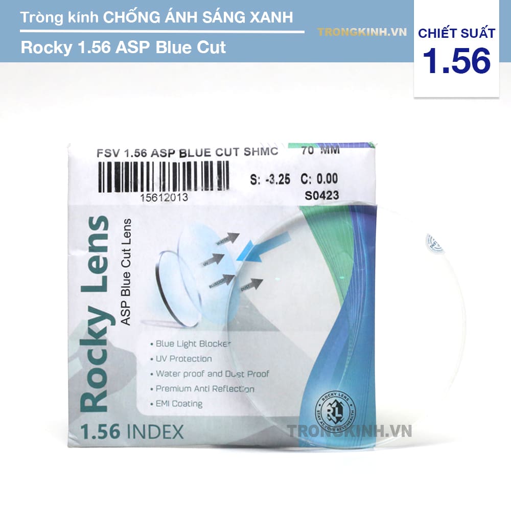 Tròng kính Rocky Lens RockyASPBlueCut 1.56