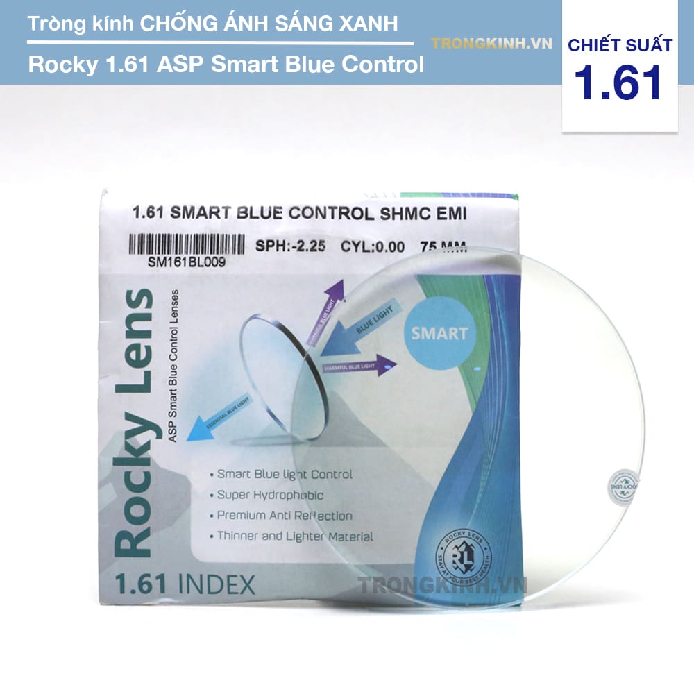 Tròng kính Rocky Lens RockySmartBlueControl 1.61