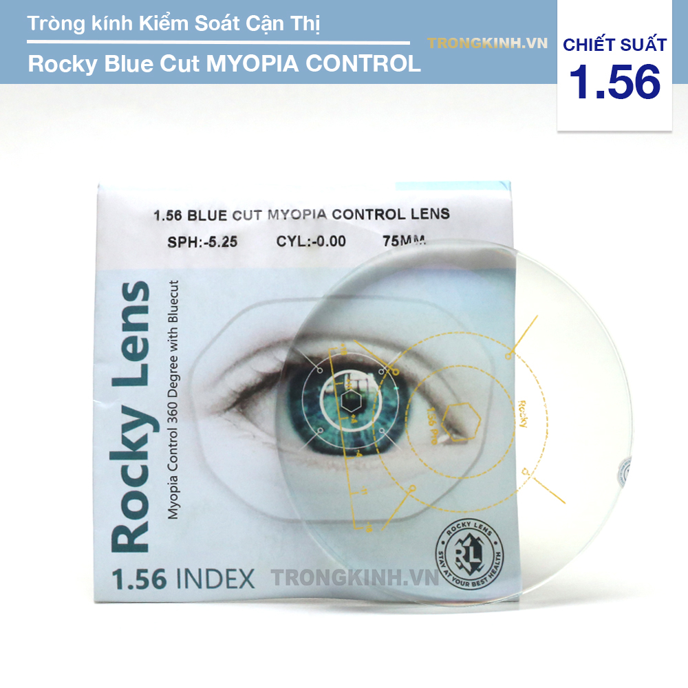 Tròng kính Rocky Lens RockyBlueCutMyopiaControl 1.56
