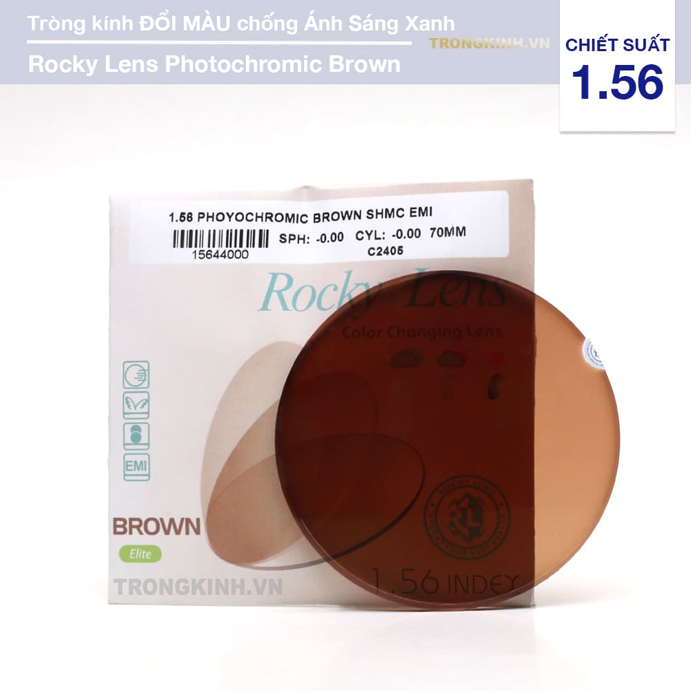 Tròng kính Rocky Lens RockyTrendyPhotochromicBrown 1.56