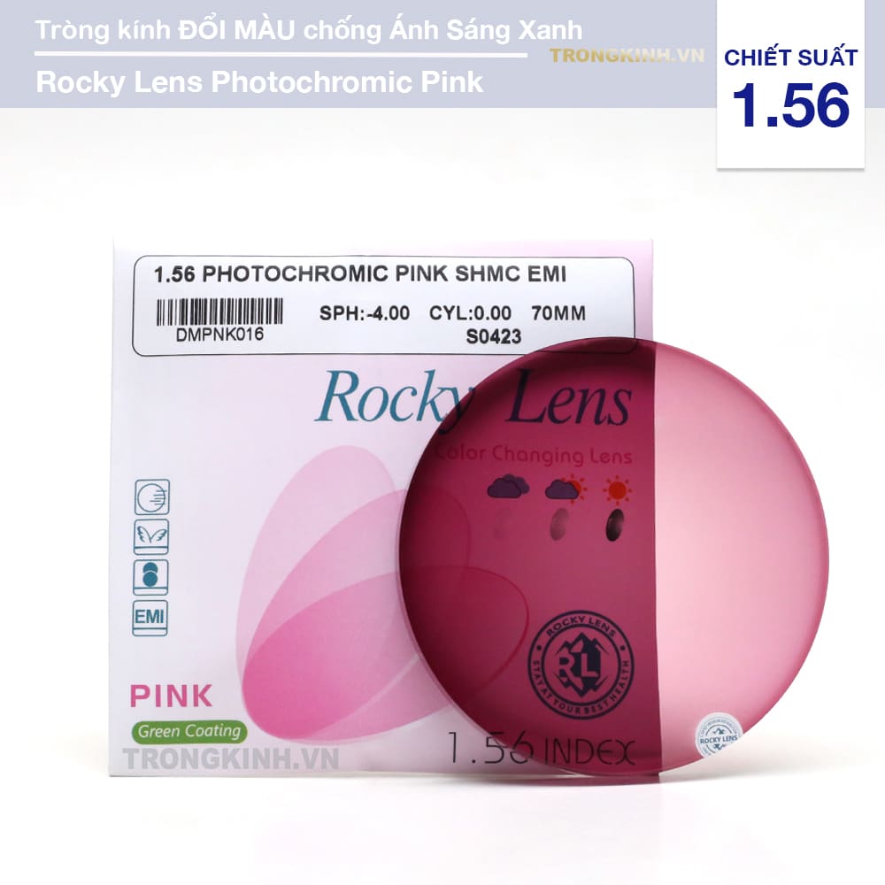 Tròng kính Rocky Lens RockyTrendyPhotochromicPink 1.56