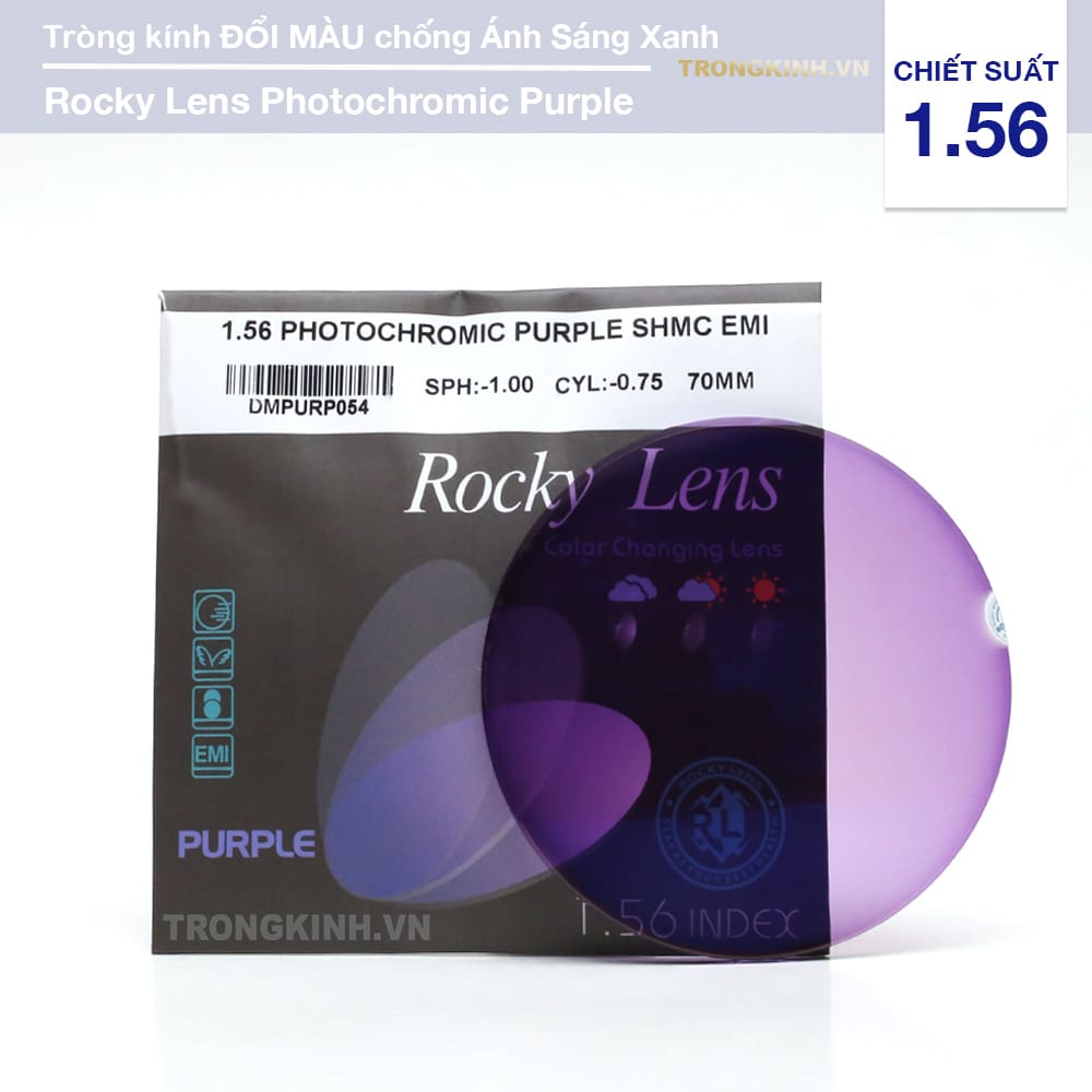 Tròng kính Rocky Lens RockyTrendyPhotochromicPurple 1.56