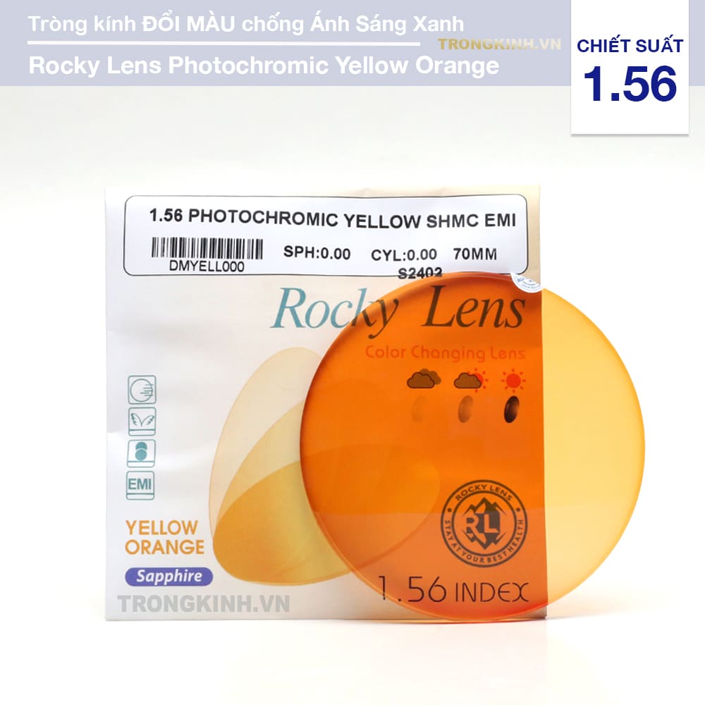 Tròng kính Rocky Lens RockyTrendyPhotoChromicYellow 1.56