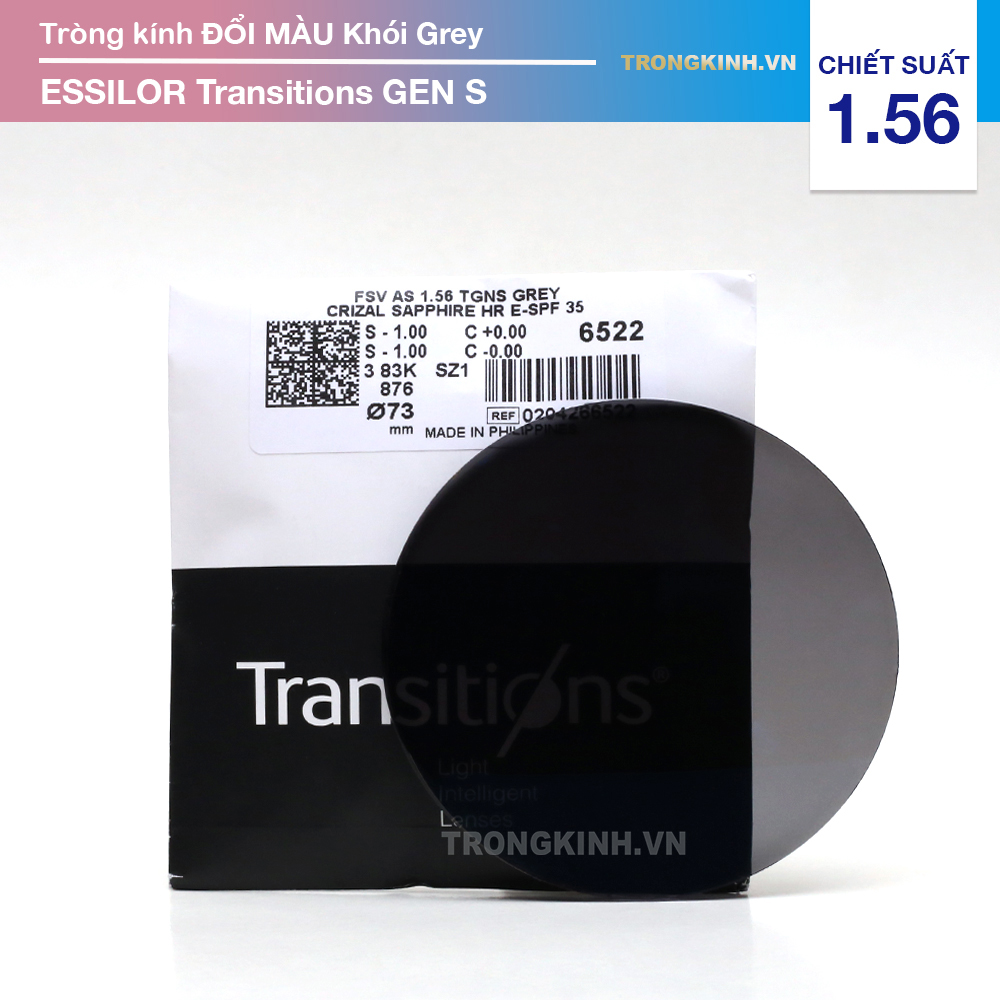 Tròng kính Essilor TransitionsGenSGrey 1.56