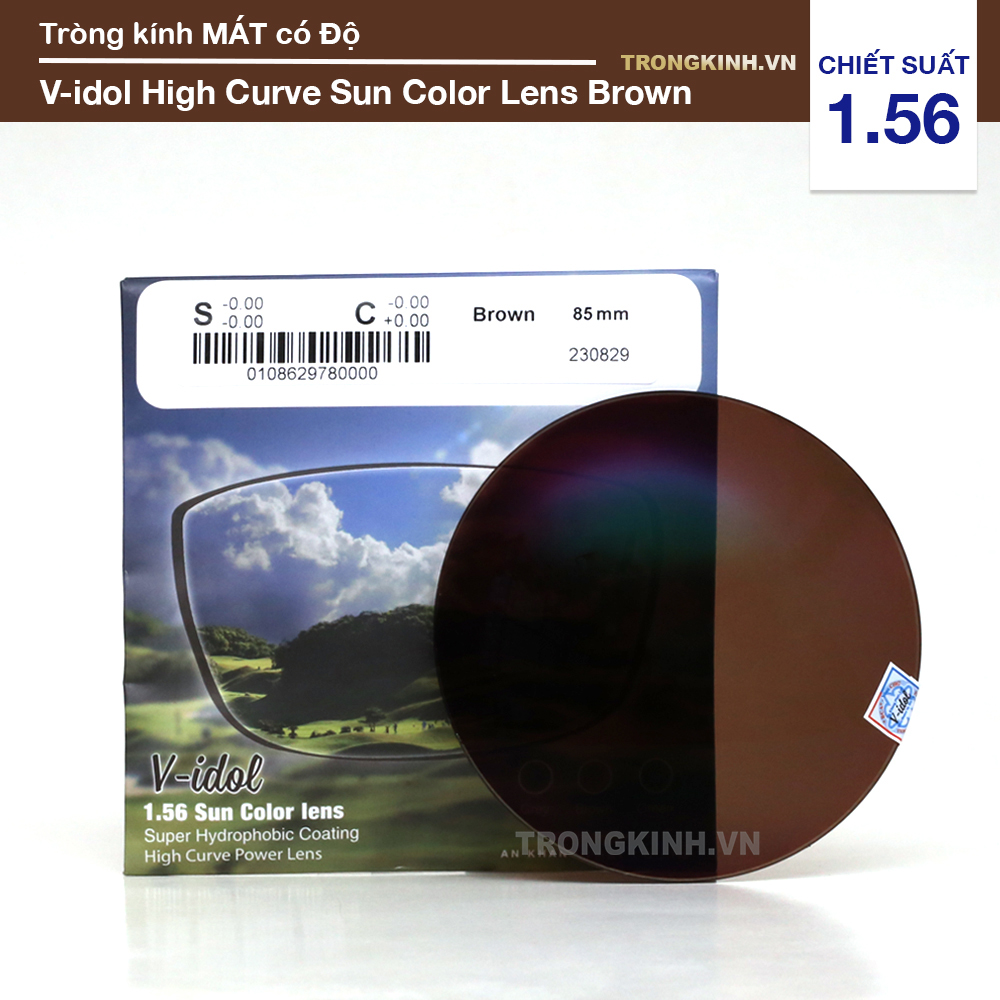 Tròng kính V-idol VidolHighCurveSunColorLensBrown 1.56