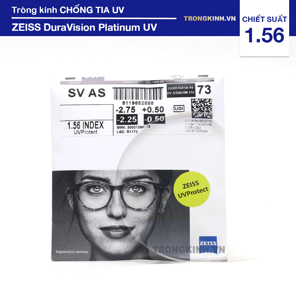 Tròng kính ZEISS DuraVisionPlatinumUV 1.56