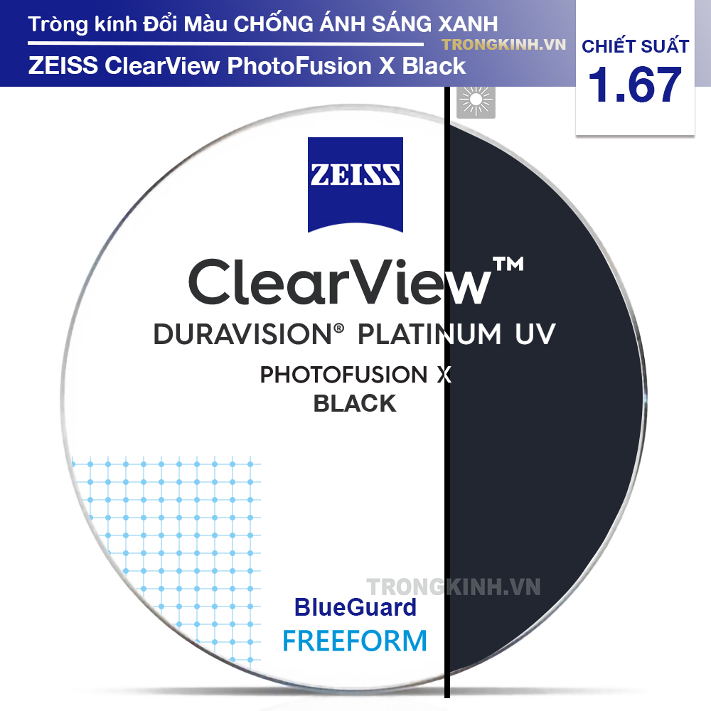 Tròng kính ZEISS PhotoFusionXExtraBlack 1.67