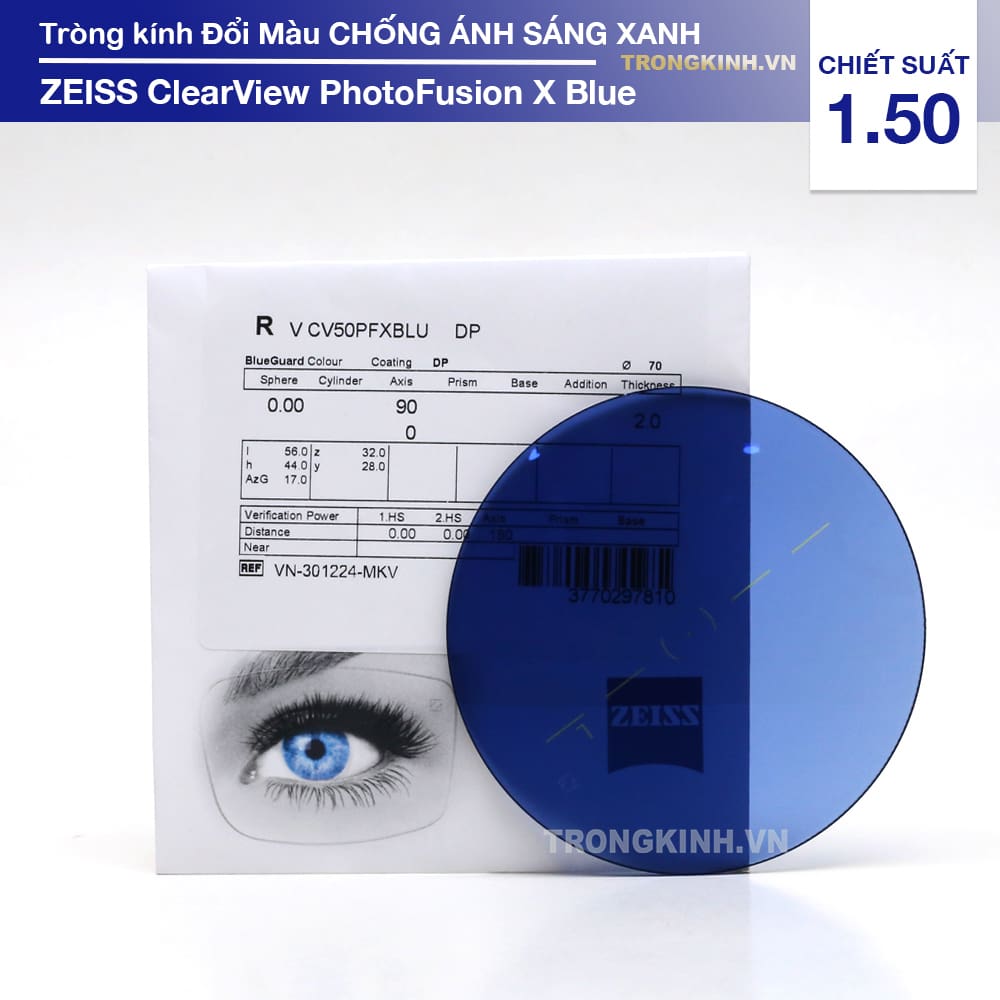 Tròng kính ZEISS PhotoFusionXBlue 1.50