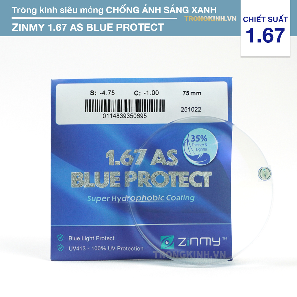 Tròng kính Zinmy ZINMYASBlueProtect 1.67